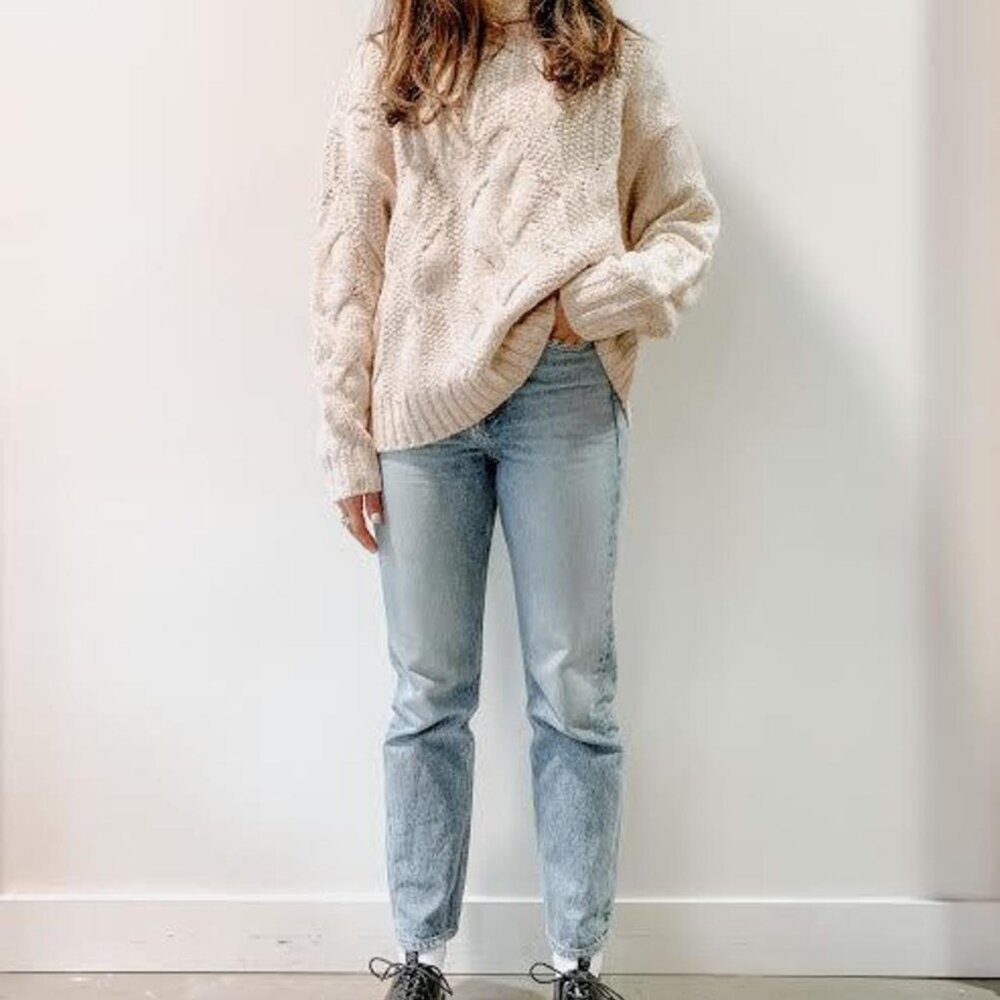 Line the label Twisted cable knit jumper size S